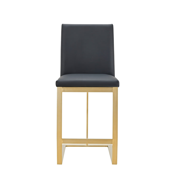 Camille Modern Dark Grey & Gold Steel Counter Stool