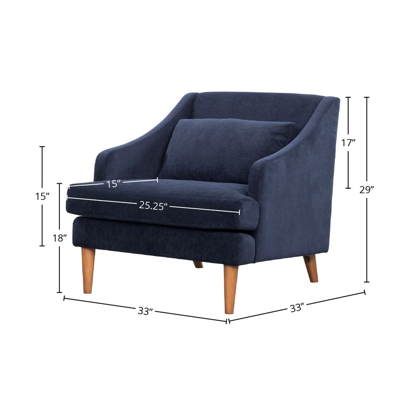 Brittlyn Navy Chenille Accent Chair