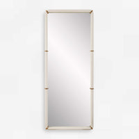 Cyprus 72" White Faux Leather & Gold Dressing Mirror