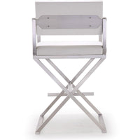 Lila White Faux Leather & Steel Counter Stool - Luxury Living Collection