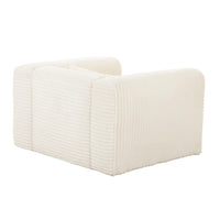 Telav Fluffy Oversized Cream Performance Corduroy Accent Chair