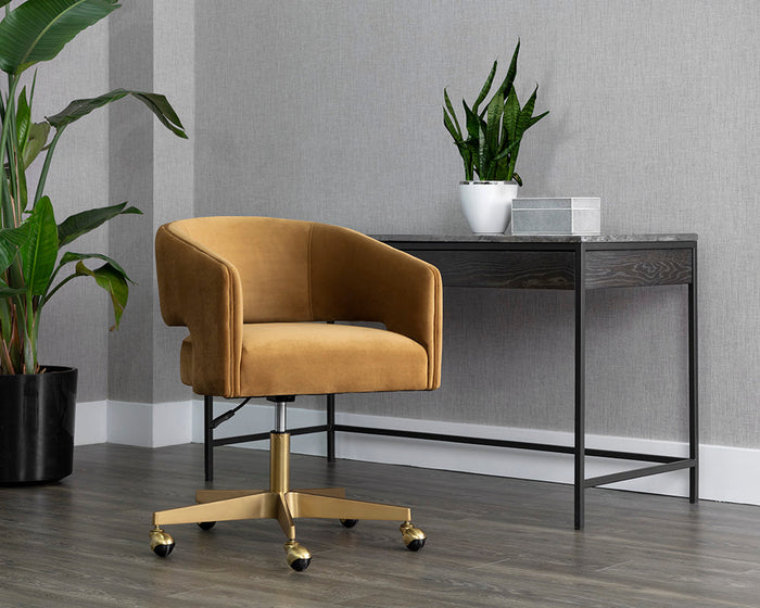Claren Modern Gold Sky & Gold Desk Chair