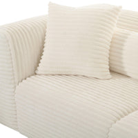 Telav 86” Fluffy Oversized Cream Performance Corduroy Modular Loveseat