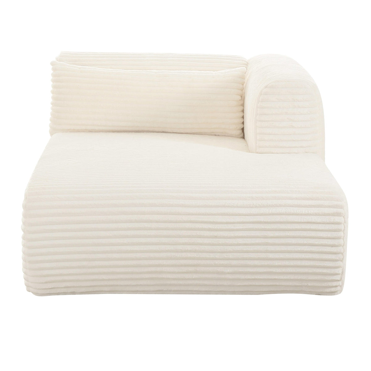 Telav 71" Fluffy Oversized Cream Performance Corduroy Modular RAF Chaise