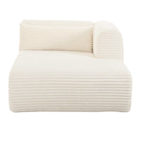 Telav 71" Fluffy Oversized Cream Performance Corduroy Modular RAF Chaise