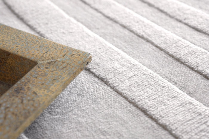 Poem Modern Light Silver Patterned Area Rug - Elegance Collection