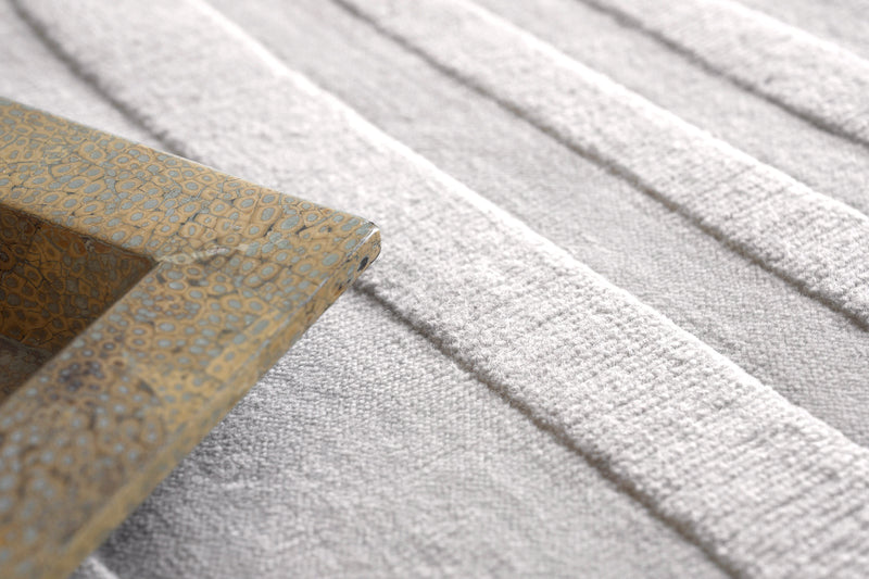 Poem Modern Light Silver Patterned Area Rug - Elegance Collection