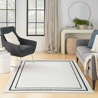 Ainslee Indoor/Outdoor Ivory & Black Area Rug - Elegance Collection