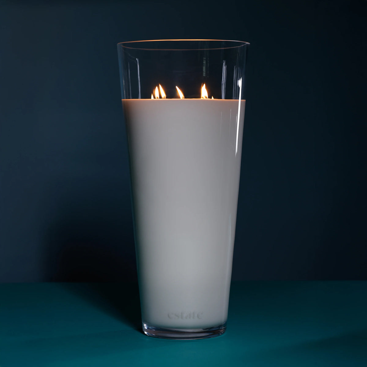Estate Extra Large Candle - 288 oz Clear/Aqua (Set 0f 2)