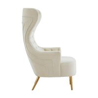 Banu Cream Velvet Wingback Chair - Luxury Living Collection
