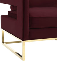 Glimer Maroon Velvet Chair - Luxury Living Collection