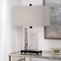 Luce Black Marble & Gold Table Lamp