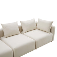Karsyn 112.5" Plush Cream Performance Linen Sofa