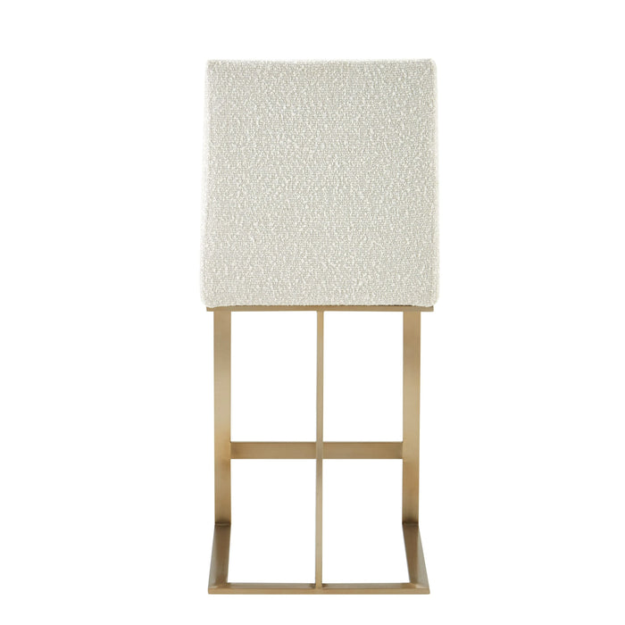 Camille Modern Off-White & Gold Steel Counter Stool
