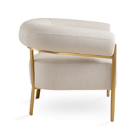 Garner Beige Linen & Gold Accent Chair