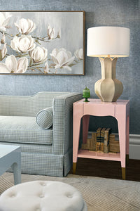 Julia 20" Pink & Gold Nightstand/Accent Table
