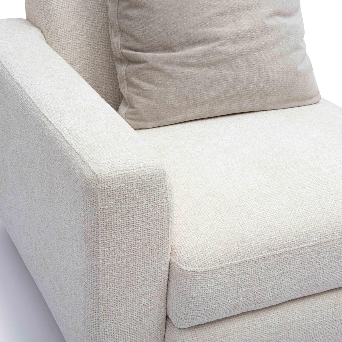 Arabella Cream Performance Chenille Modular LAF Corner Chair