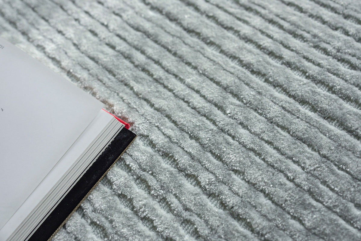 Rina Modern Light Silver Patterned Area Rug - Elegance Collection