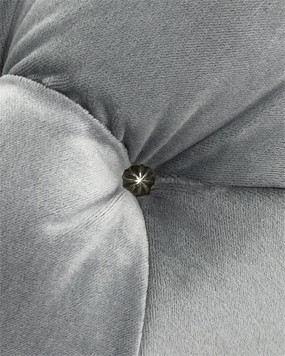 Cambrielle 54" Slate Blue Velvet Cocktail Ottoman with Satin Brass Base