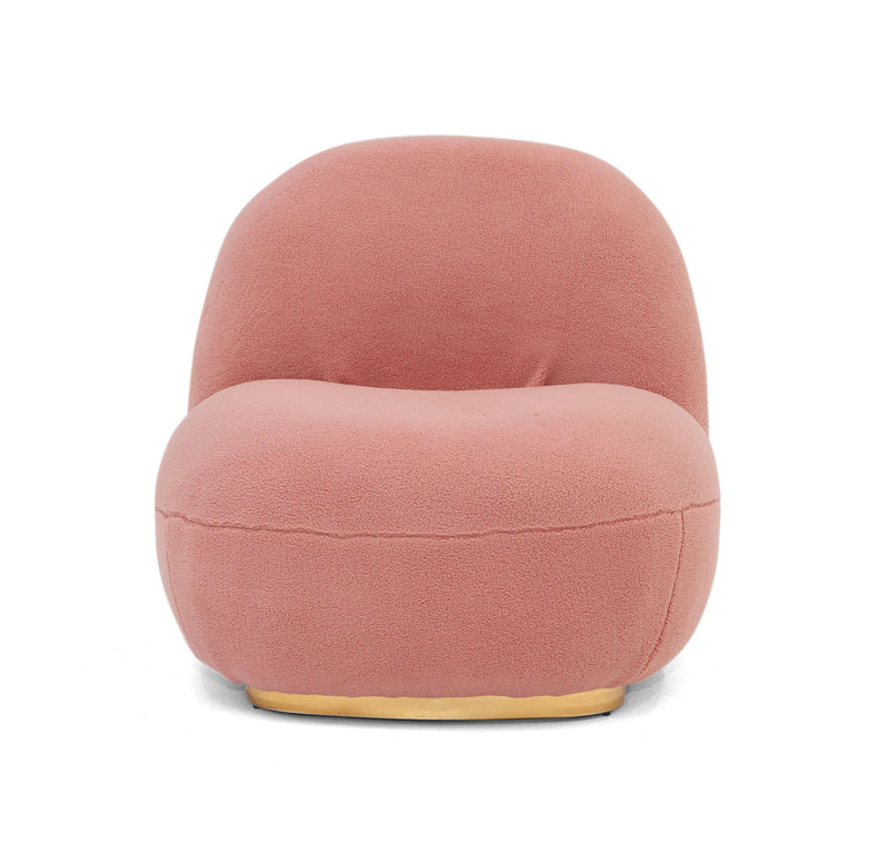 Pearse Modern Pink Sherpa Accent Chair