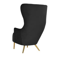 Versailles Black Velvet Wingback Chair - Luxury Living Collection