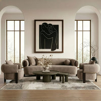 Pheobe Contemporary Brown Ash Round Nesting Table Set