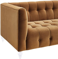 Belgravia 90.6” Cognac Performance Velvet Sofa