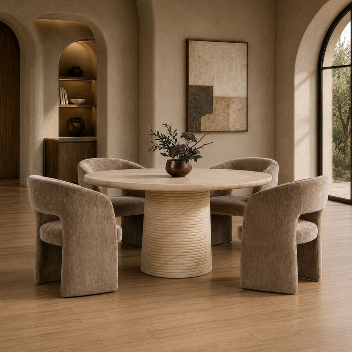 Verica Modern Tan Upholstered Dining Chair