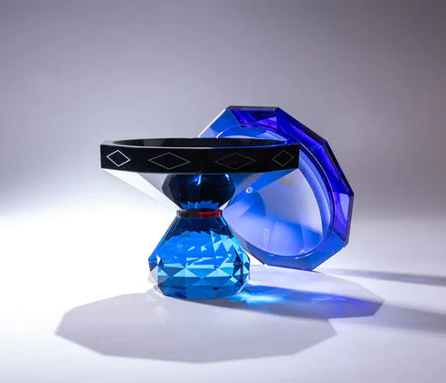 Jacqueline European Artist Collection Crystal Cobalt Bonbonniere