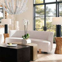 Claude 101" White Linen Sofa