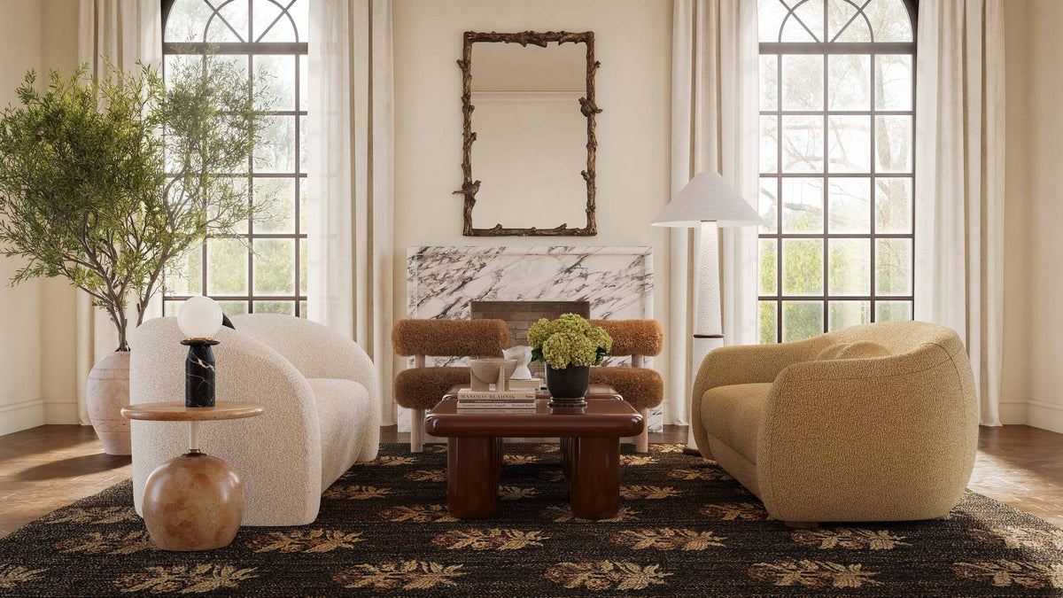 Laylie 84" Beige Faux Shearling Sofa