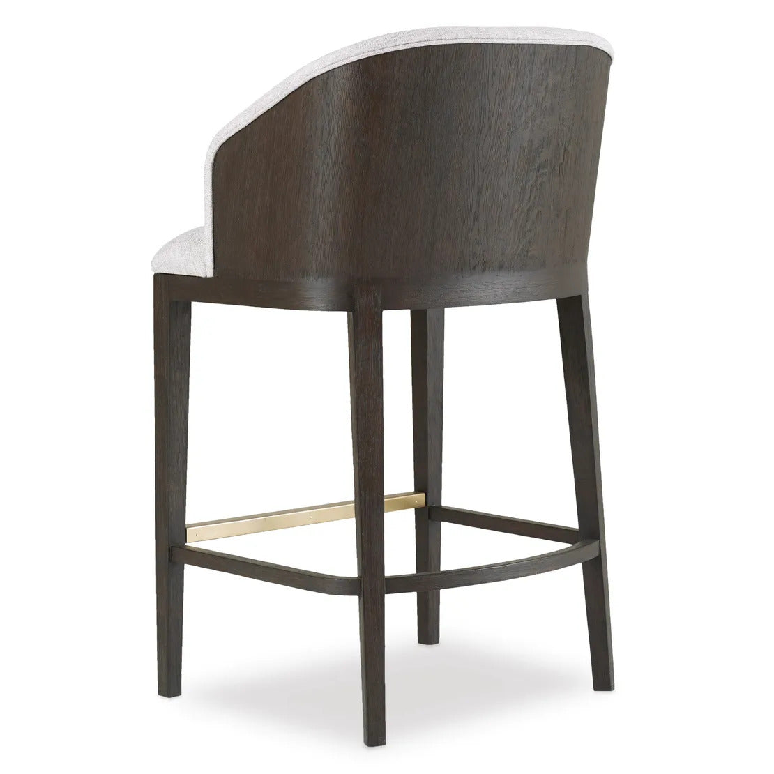 Chanes Upholstered Wood & Brass Bar Stool
