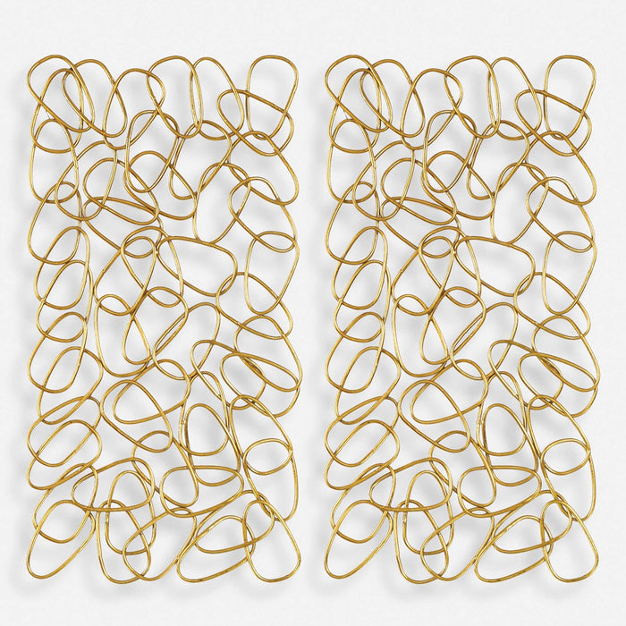 In the Loop Gold Metal Wall Art (Set of 2)