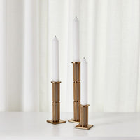 Solid Brass Candleholders, Set of 3
