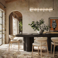 Elliana 90" Black Ash Dining Table