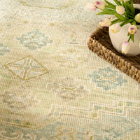 Giselle Green Wool Multicolor Area Rug