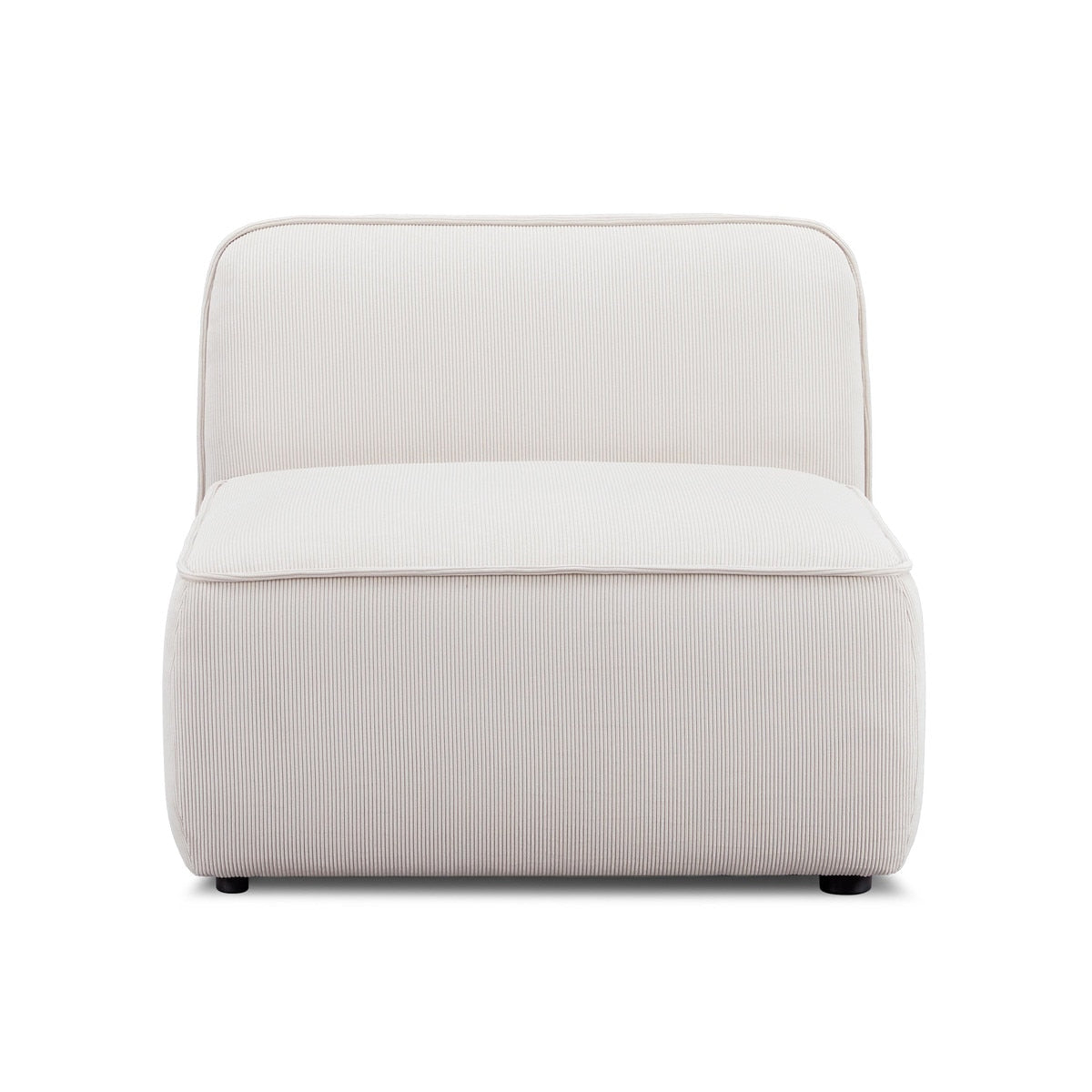 Travie White Sand Performance Corduroy Velvet Armless Chair