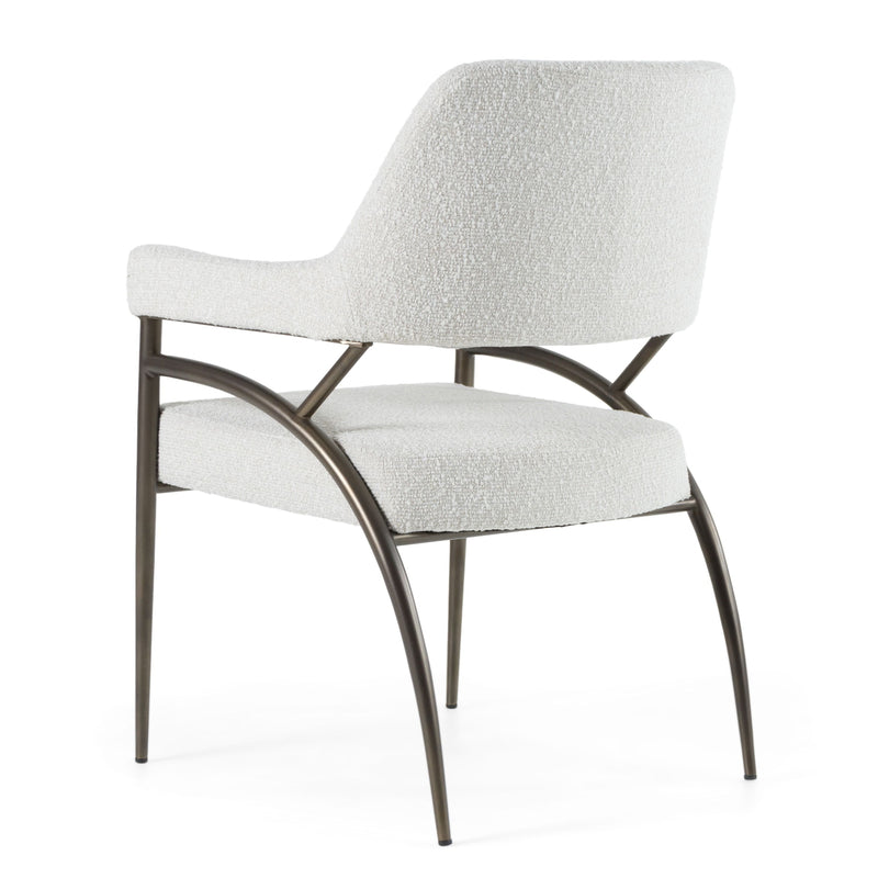 Anna Modern Off-White & Bronze Dining Chair