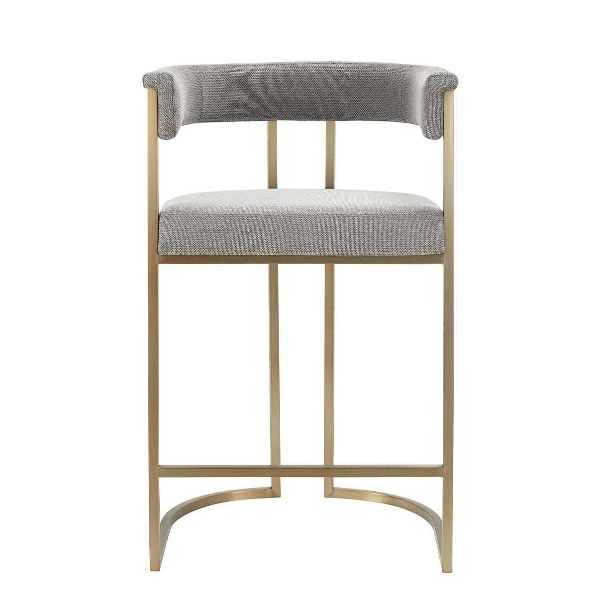 Jasmine Modern Grey Fabric & Gold Counter Chair