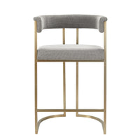 Jasmine Modern Grey Fabric & Gold Counter Chair