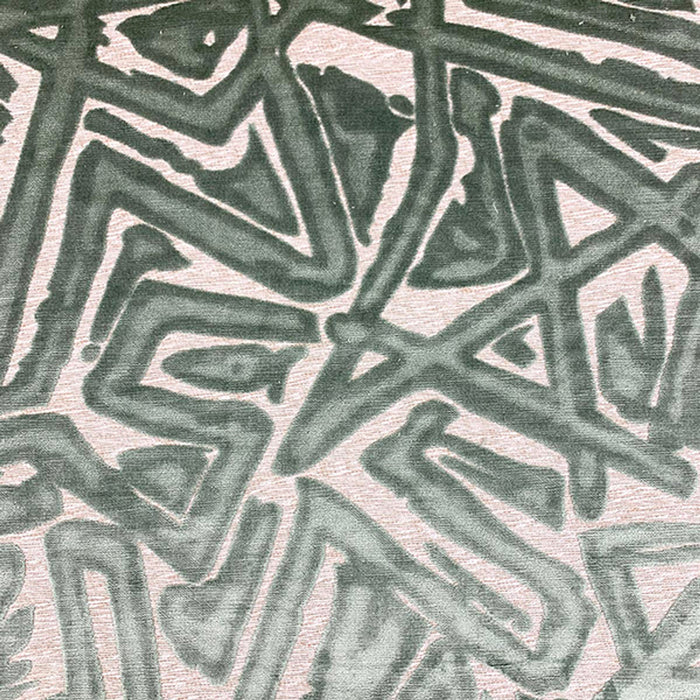 Malia Classic/Modern Patterned Green Custom Upholstered Ottoman