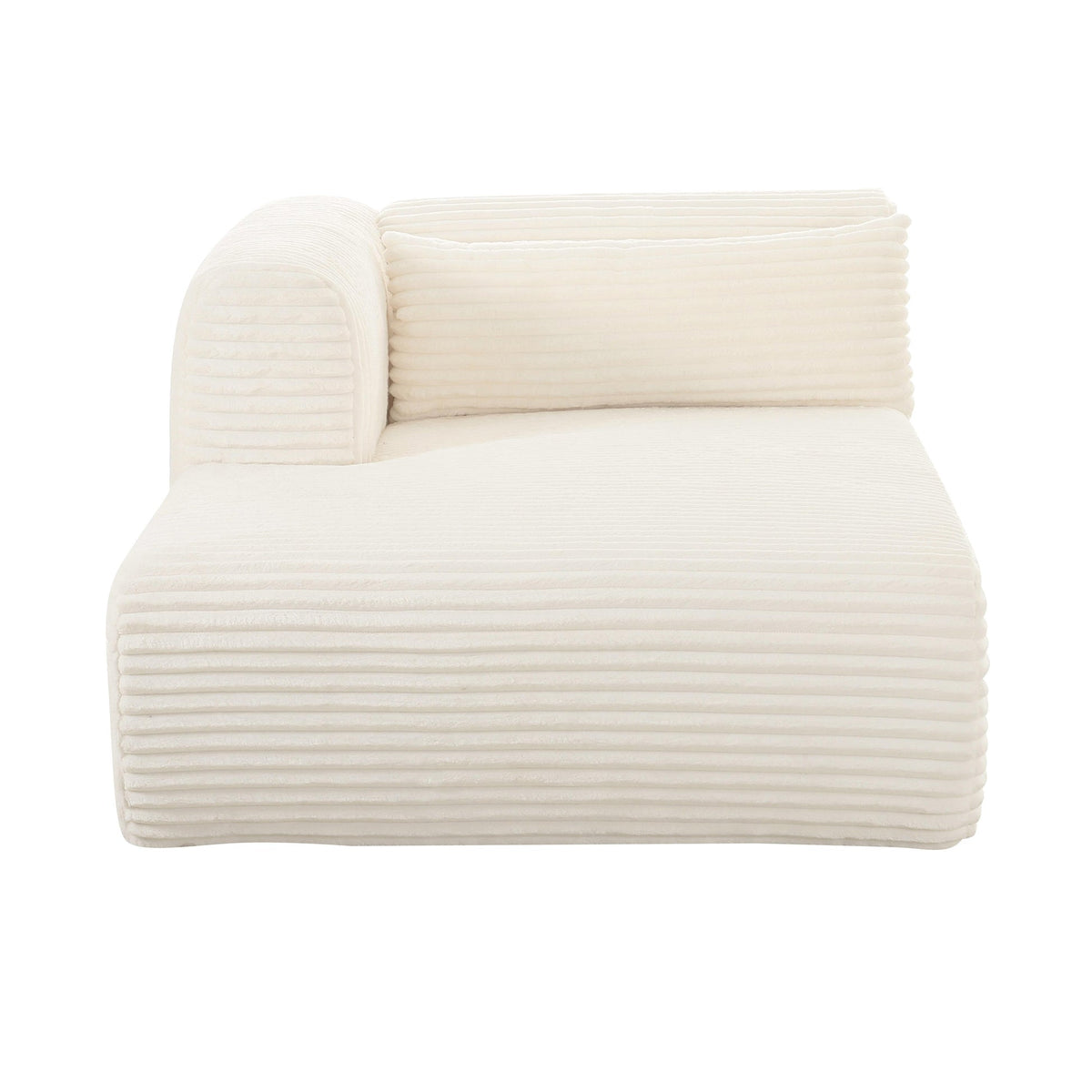 Telav 71" Fluffy Oversized Cream Performance Corduroy Modular LAF Chaise
