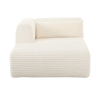 Telav 71" Fluffy Oversized Cream Performance Corduroy Modular LAF Chaise