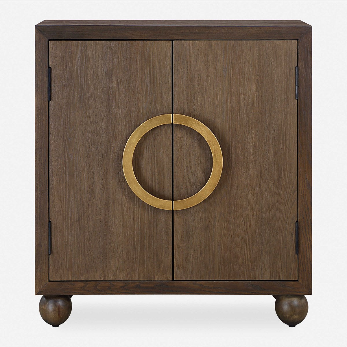 Hally Rich Oak & Gold 2 Door Cabinet