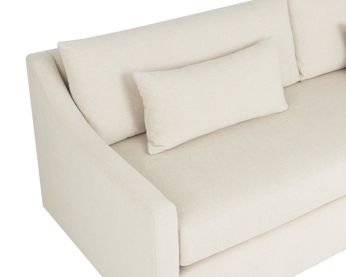 Bramwell 96" Plush Sand Sofa with Sloped Arms
