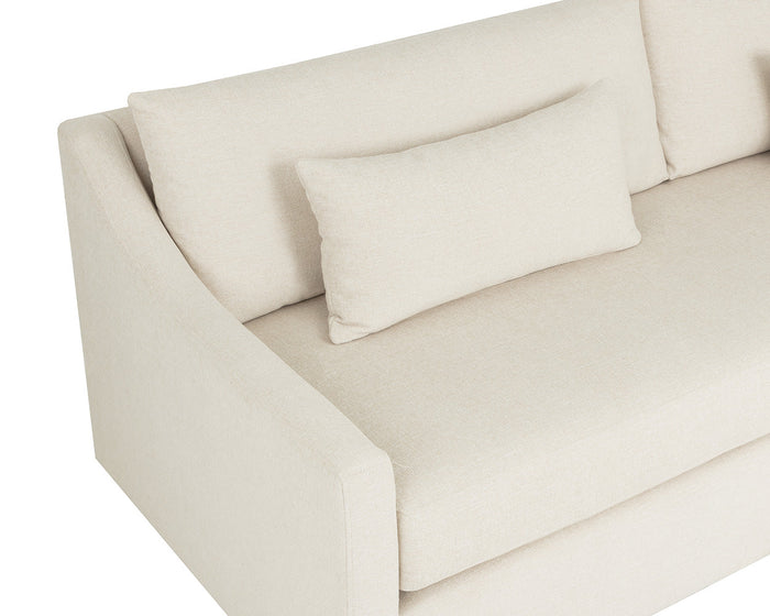 Bramwell 96" Plush Sand Sofa with Sloped Arms