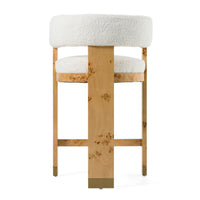 Bernadette Modern Cream & Burl Counter Stool