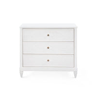 Feona Soft White Glazed 3 Drawer Nightstand