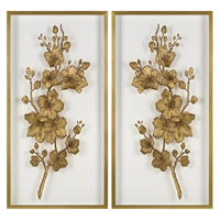 Blossom Gold Leaf Acrylic Shadow Box I -  Wall Art