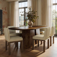 Gladyss 87" Burl Oval Dining Table